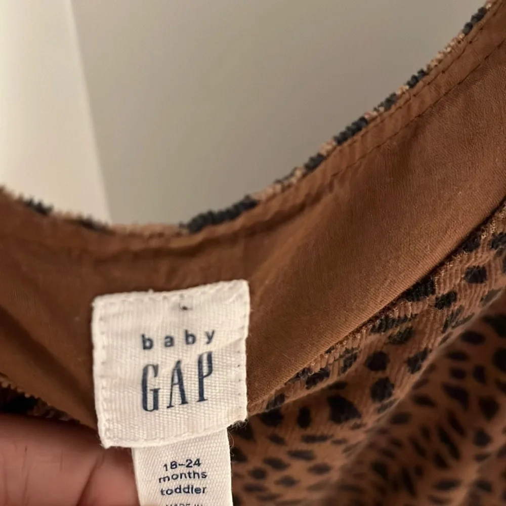 BABY GAP corduroy leopard dress 18-24 months